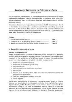 CSO Response for FfD Elements Paper