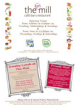 Bar Menu (3.6 MB) - The Mill Cafe Bar and Restaurant