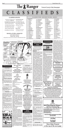 CLASSIFIEDS - The Ranger