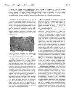 A Field of Small Pitted Cones on the Floor of Coprates Chasma, Mars