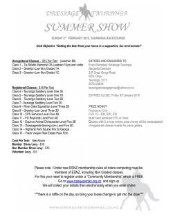 Please note : Under new ESNZ membership rules all riders