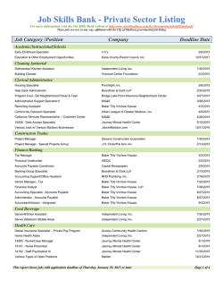 Job Skills Bank - Private Sector Listing