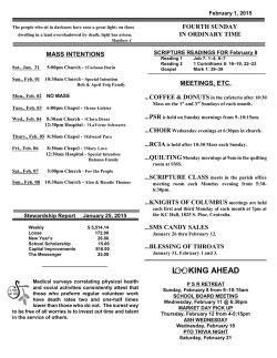Weekly Bulletin - St Mary Church, Centralia, Illinois