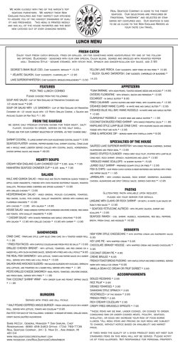 LUNCH MENU - Real Seafood Company