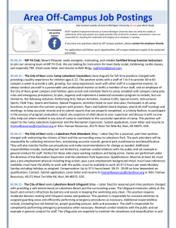 Area Off-Campus Job Postings - Central Michigan University