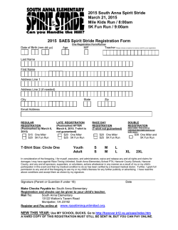 2015 South Anna Spirit Stride March 21, 2015 Mile Kids Run / 8