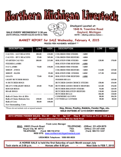 market report - Northern Michigan Livestock