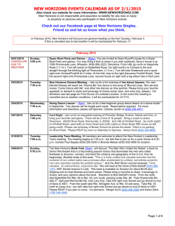 new horizons events calendar