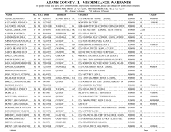 ADAMS COUNTY, IL - MISDEMEANOR WARRANTS