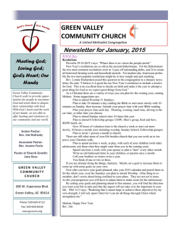 the New Year in PRAYER - Green Valley Community Church
