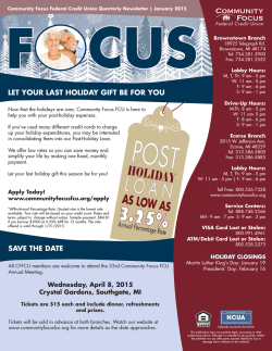 current newsletter - Community Focus Credit Union
