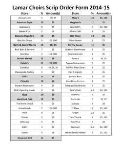 2014-15 Lamar Choirs Scrip Order Form