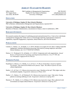 CV - Ashley E. Hardin