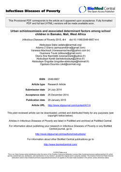 Provisional PDF - Infectious Diseases of Poverty