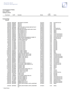 Cash Management Portfolio As of 1/23/2015 Holdings by Sector