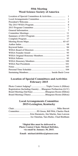 Meeting Finalized Program - Weed Science Society of America