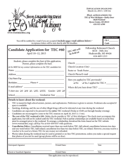 Candidate Application for TEC #60