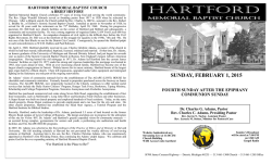 Weekly Bulletin - Hartford Memorial Baptist Church