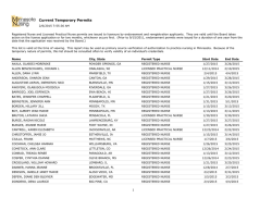 Current Permits - Health Licensing Boards