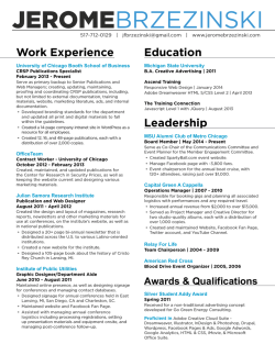 R&eacute;sum&eacute; - Jerome Brzezinski