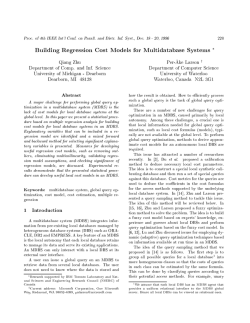 Building Regression Cost Models for Multidatabase