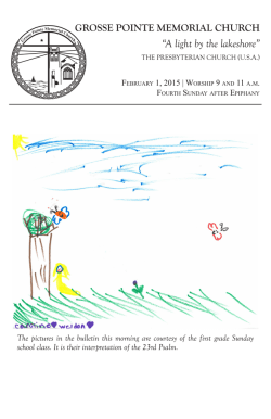 Current Bulletin &ndash; PDF - Grosse Pointe Memorial Church