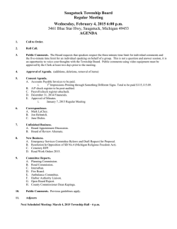 Township Board Meeting February 4, 2015
