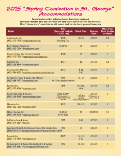 Accommodations - 2015 Spring Convention in St. George, Utah