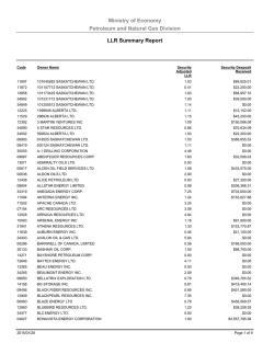 Ministry of Economy Petroleum and Natural Gas Division LLR