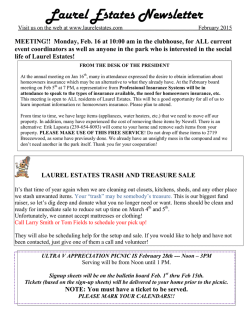 Laurel Estates Newsletter