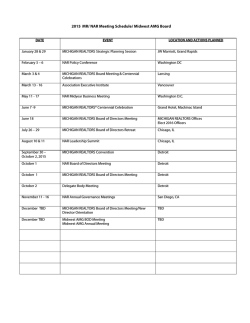 2015 MR/ NAR Meeting Schedule/ Midwest