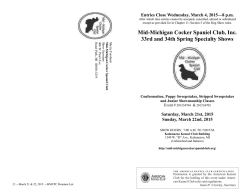 Mid-Michigan Cocker Spaniel Club, Inc. 33rd and 34th Spring
