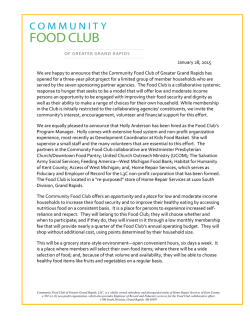 Food Club Openning - United Church Outreach Ministry