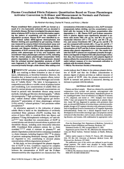 Plasma Crosslinked Fibrin Polymers: Quantitation