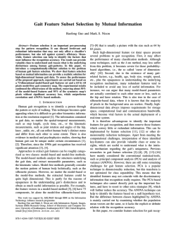 Gait Feature Subset Selection by Mutual Information