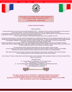 Newsletter FEBRUARY 2015