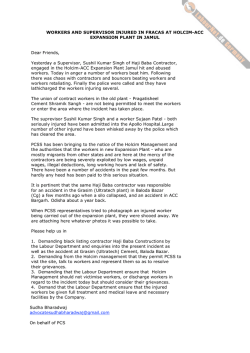 WORKERS AND SUPERVISOR INJURED IN FRACAS AT HOLCIM