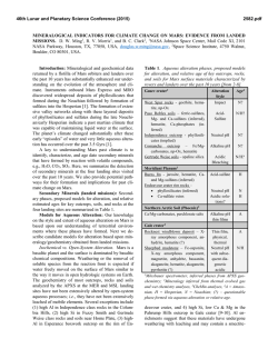 MINERALOGICAL INDICATORS FOR CLIMATE - USRA