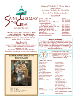 Latest Bulletin - St. Gregory the Great