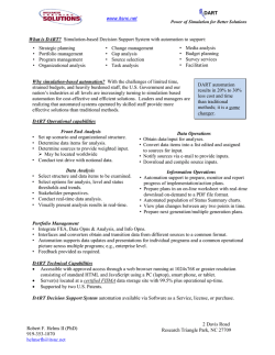 DART Decision Support System - Integrated Training Solutions
