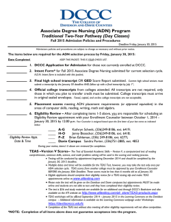 Associate Degree Nursing (ADN) Program Traditional Two-Year