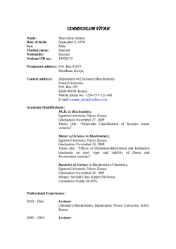CURRICULUM VITAE - Pwani University