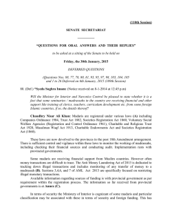 30th January 2015 - Senate of Pakistan