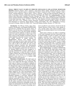 Small Thrust Fault Scarps on Mercury Revealed in - USRA