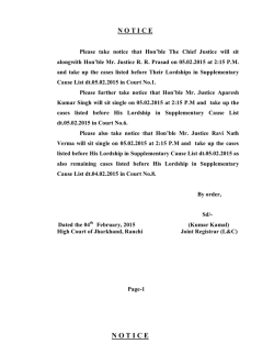 HIGH COURT OF JHARKHAND,RANCHI