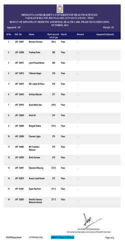 SRIMANTA SANKARADEVA UNIVERSITYOF HEALTH SCIENCES