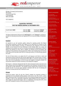 Quarterly Reports - Red Emperor Resources
