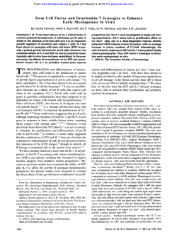 Stem Cell Factor and Interleukin-7 Synergize to Enhance