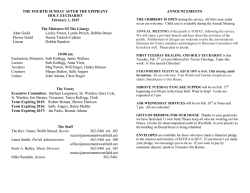 THE FOURTH SUNDAY AFTER THE EPIPHANY HOLY