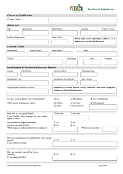 Enrolment Application